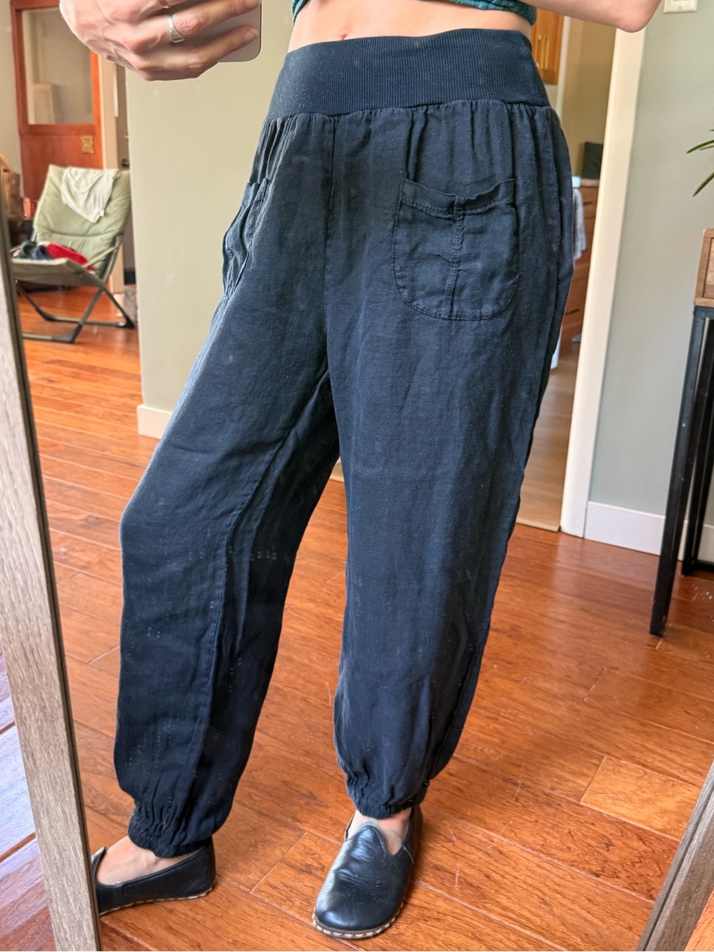 Cherish 100% Linen Pants with Patch Pockets